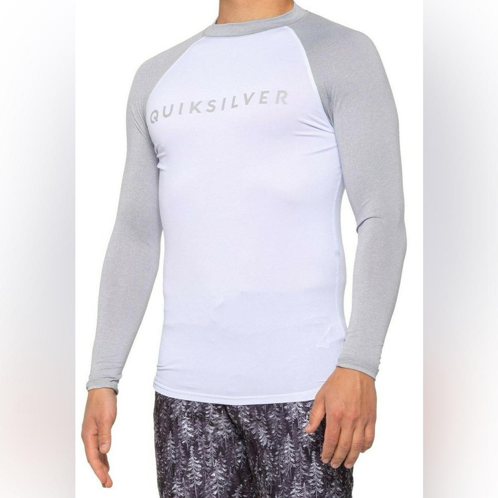 NWOT Quiksilver Men's Two-Tone Gray and White Long Sleeve Tee XXXL